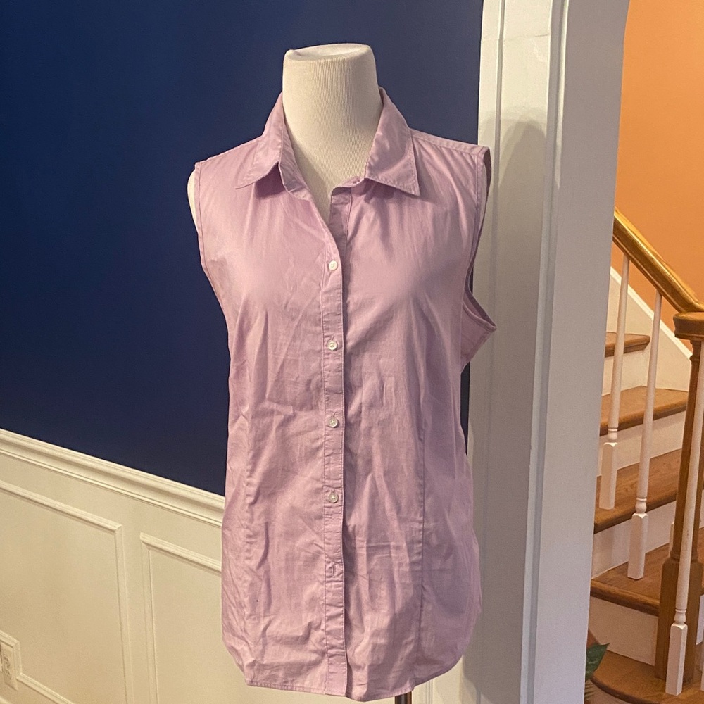 Talbots Light Purple Sleeveless Button-Down Shirt